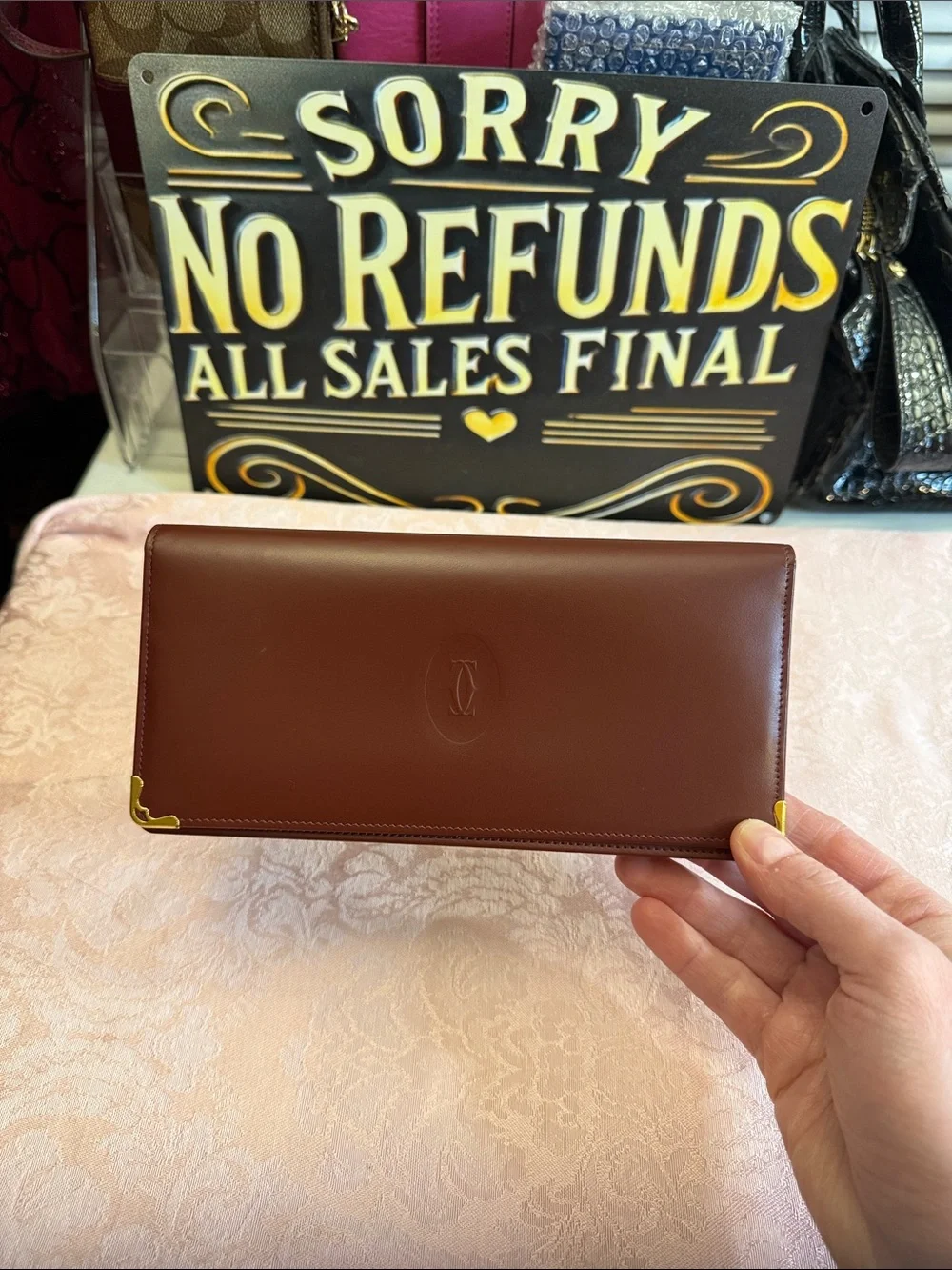 Cartier Leather Billfold Wallet - Burgundy